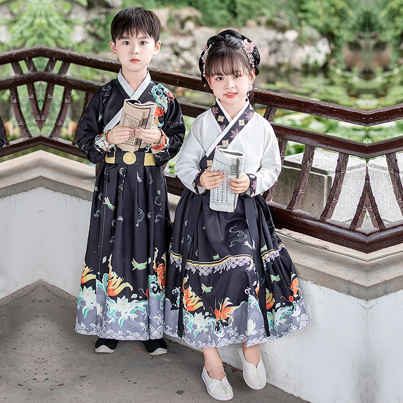 汉服男童儿童国学服装开学礼中国风古装春秋款开笔礼古风夏季童装