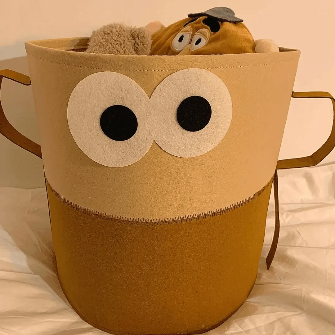 大容量脏衣服收纳筐可爱脏衣篓家用收纳筐可折叠毛毡收纳筐W011