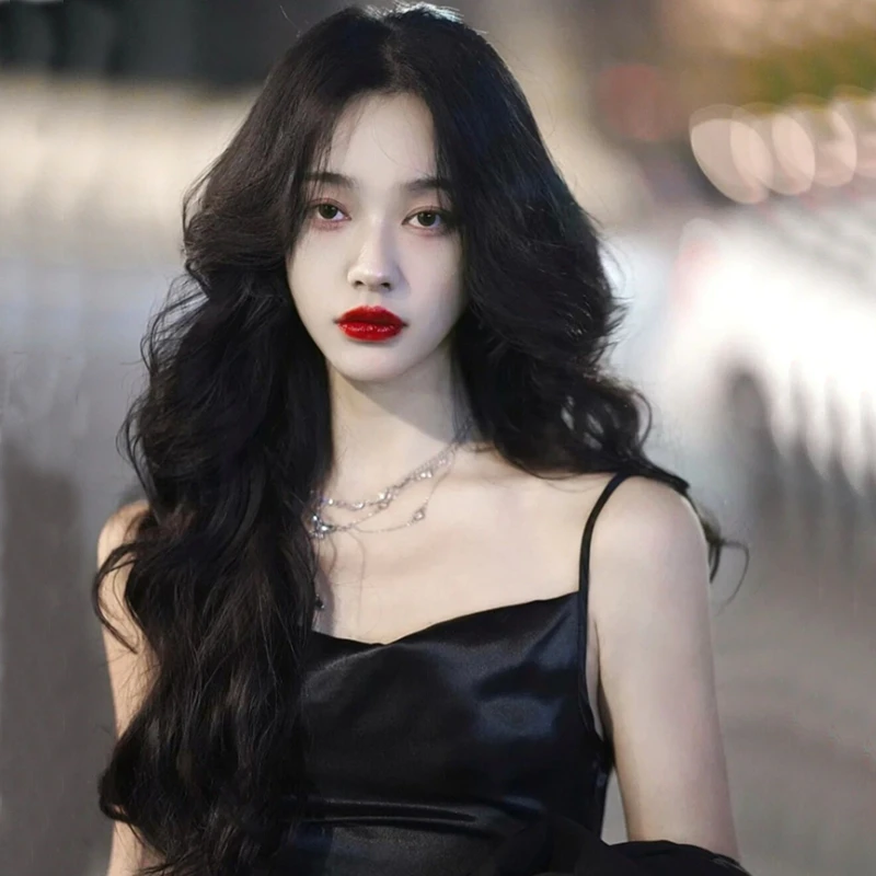假发女长发自然仿真中分刘海韩式卷发蓬松港风羊毛卷大波浪假发套