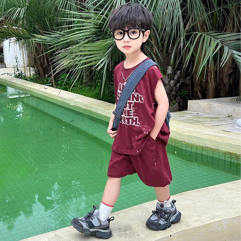 男童夏装套装2024新款儿童夏季宽松两件套男孩帅气运动上衣休闲潮