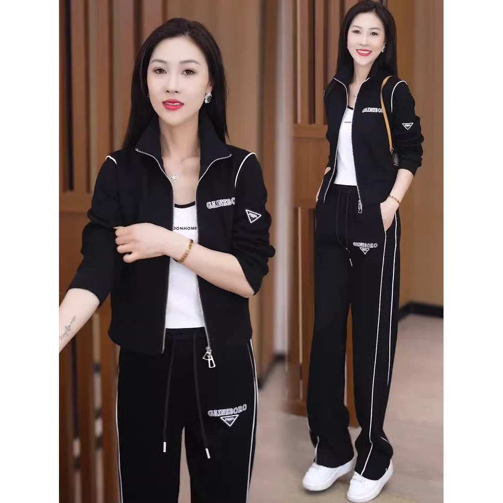 休闲运动套装女秋季新款时尚洋气卫衣外套阔腿裤减龄显瘦两件套潮