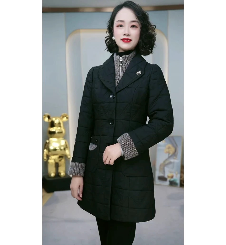 【外套】2024新款加厚加长时尚修身显瘦女装休闲气质洋气外套2633