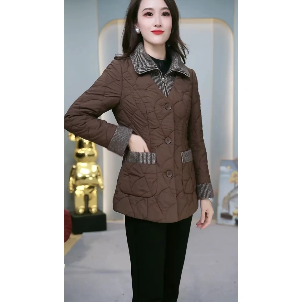 【外套】2576新款时尚修身显瘦加厚保暖女装休闲假两件外套百搭