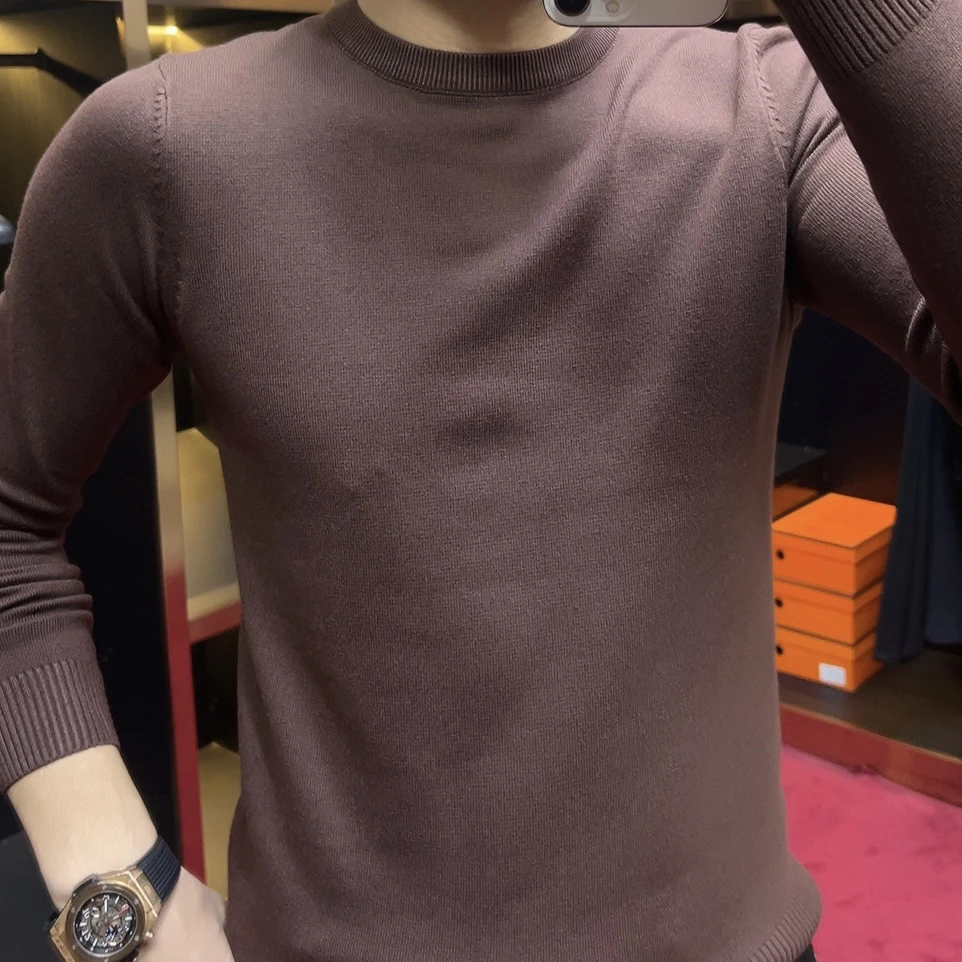 99903-1#男士秋冬高品质季简约轻奢百搭圆领休闲净版毛衣