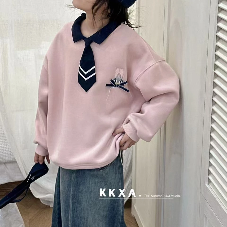 衣狂家--新款洋气翻领上衣长袖套头卫衣百搭宽松