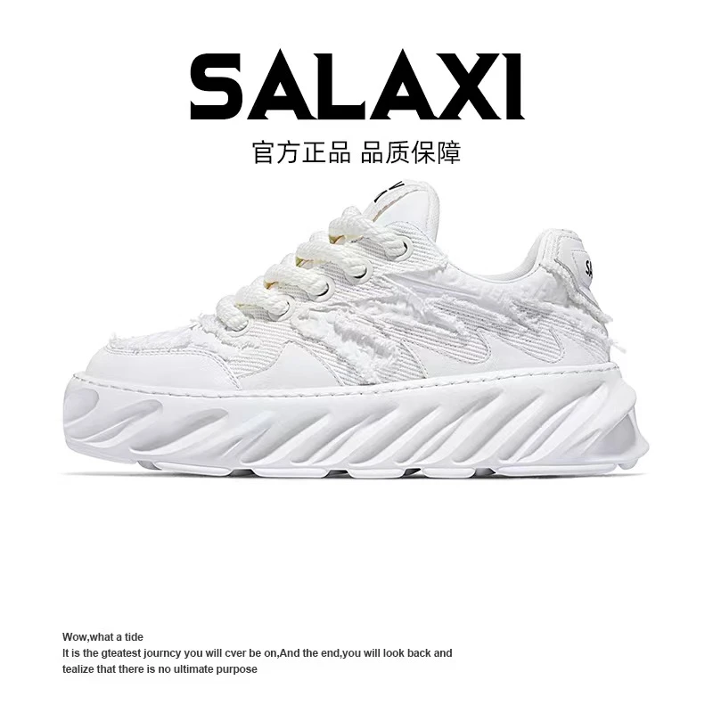 SALAXI 【情侣款】冬季港风ins超火百搭潮鞋低帮厚底运动面包休闲