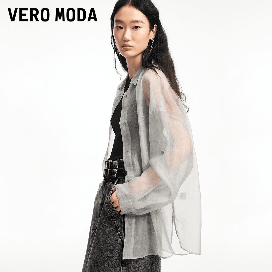 【官方】Vero Moda七夕浪漫尤莱特衬衫宽松廓形印花落肩袖324305026