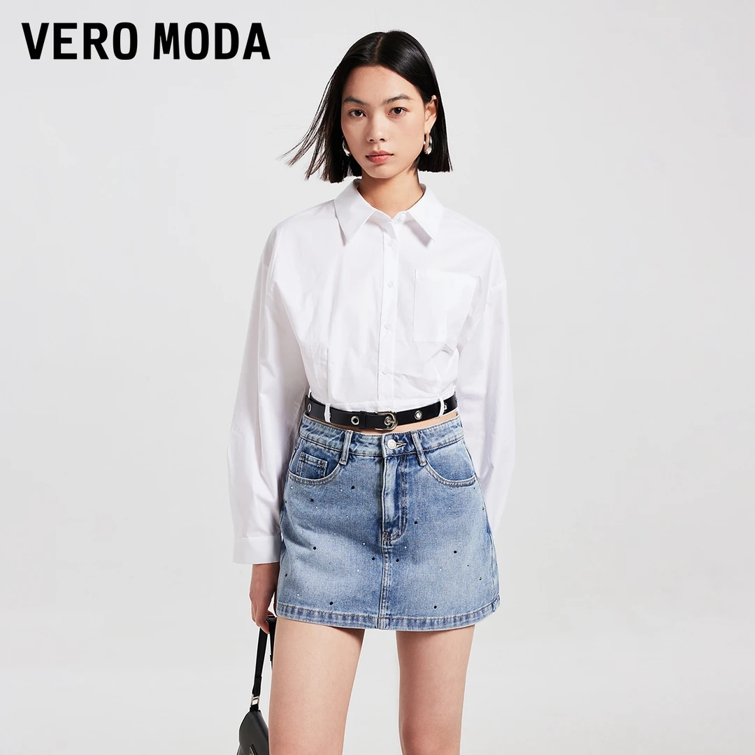 Vero Moda衬衫女2024秋新款时尚腰带设计感显瘦324305053