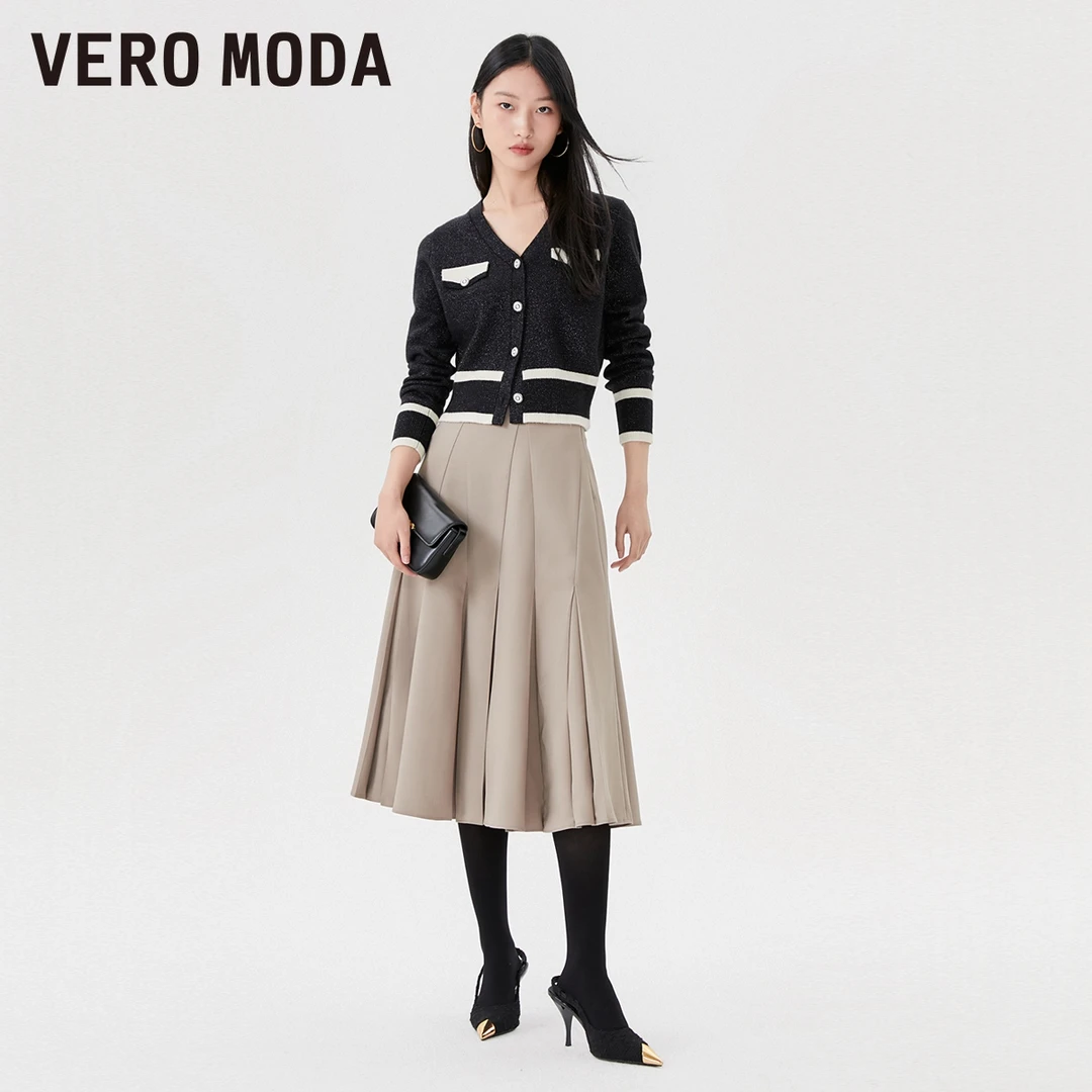 Vero Moda2025新款小香风直筒短款开衫设计感323113005