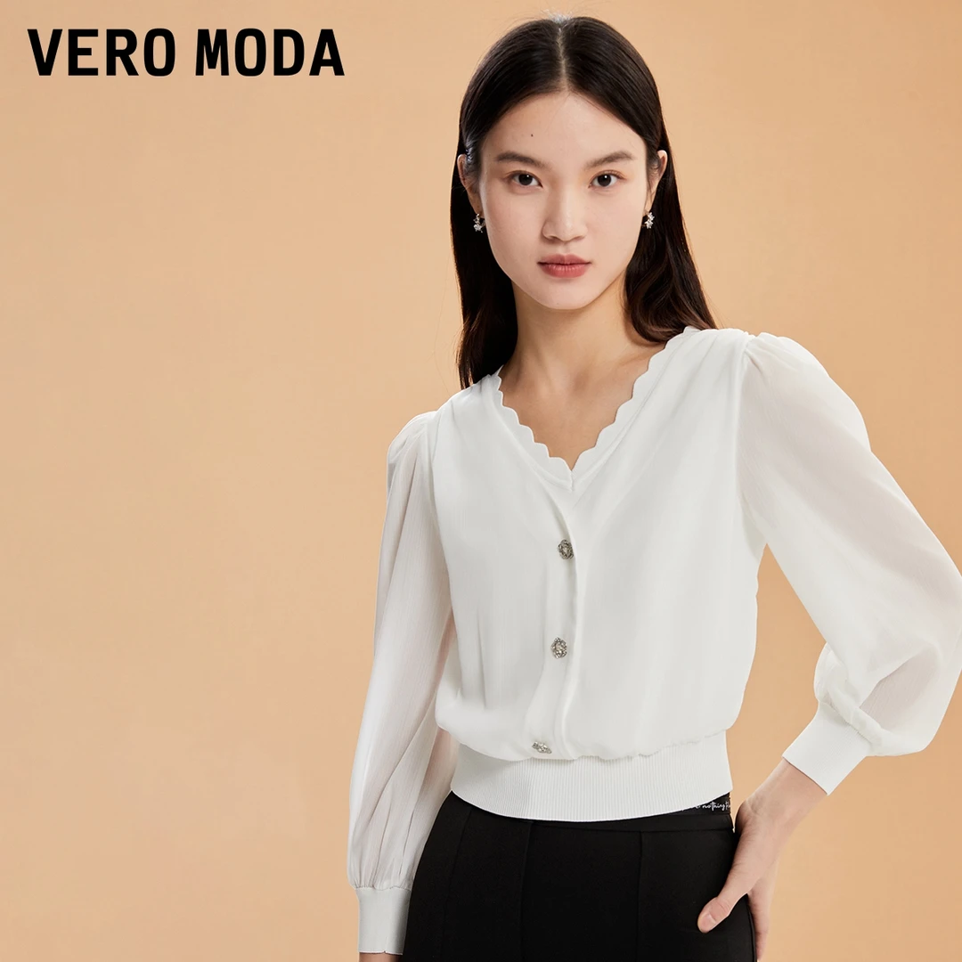 Vero Moda2025新款千金针织衫女气质七分袖百搭323324074