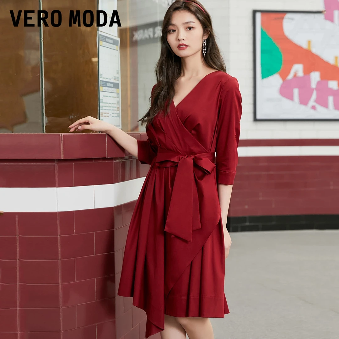 【官方】Vero Mada七夕浪漫经典红色收腰设计绑带连衣裙32327C002