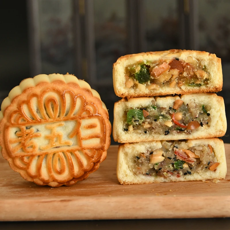 【泰山富强】老五仁果仁月饼老式味道传统手工中秋月饼零食糕点心