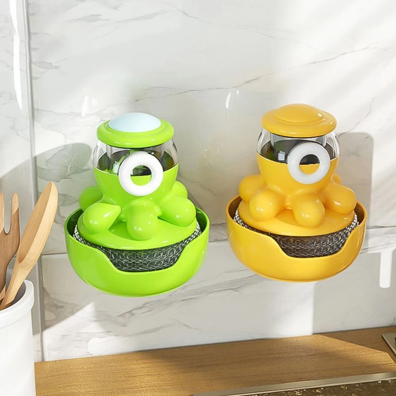 自动加液洗碗刷懒人按压式洗锅刷厨房钢丝球清洁刷不伤锅刷锅刷子