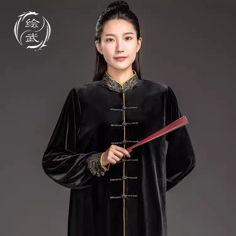 绘武【傲云】太极服太极拳服装金丝绒服饰武术练功服套装女款