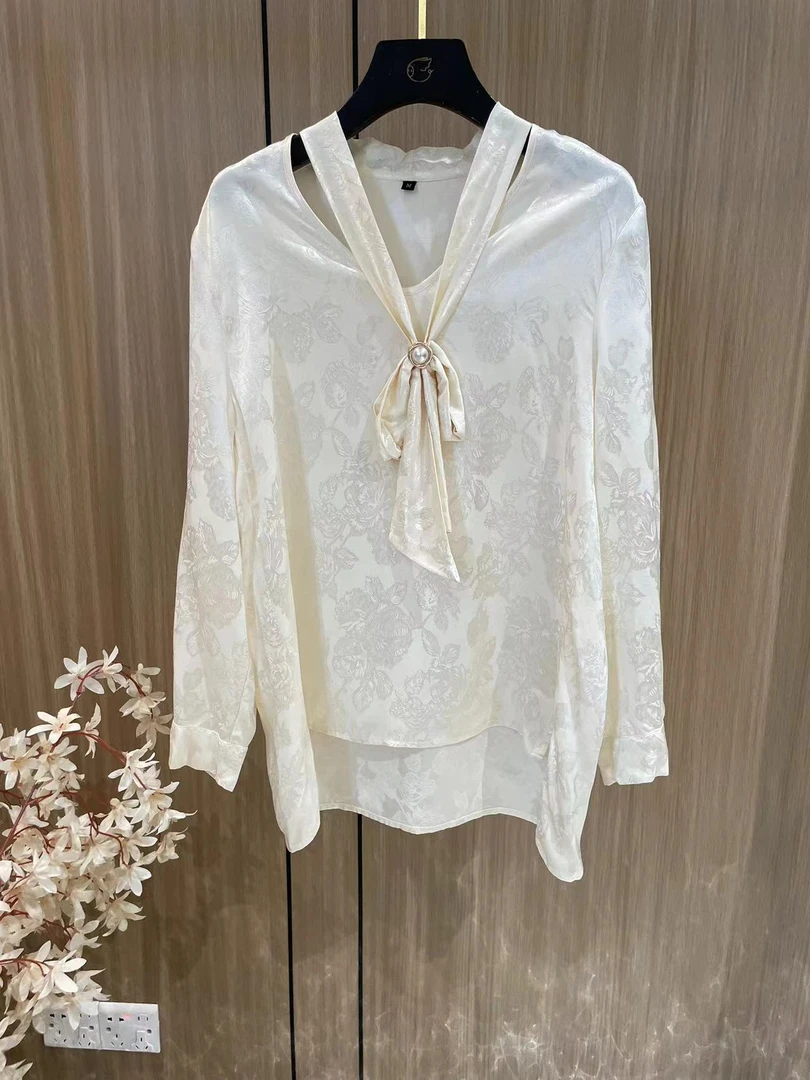 2024新款时尚轻奢休闲百搭衬衣气质舒适长袖女士衬衫 5043