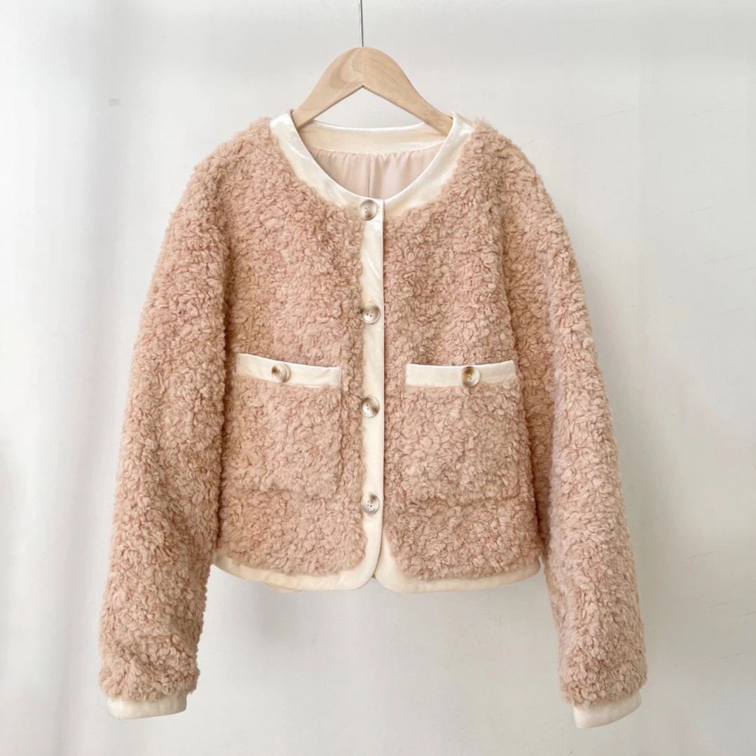 ART ME 瓜瓜呀【粉色泰迪外套】小香风气质短款时尚百搭女士R249