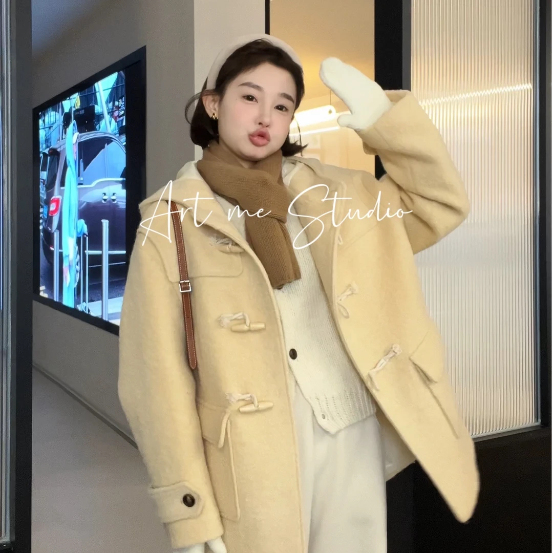 Artme瓜瓜呀【冬日牛角扣三色羊m大衣外套】w24200