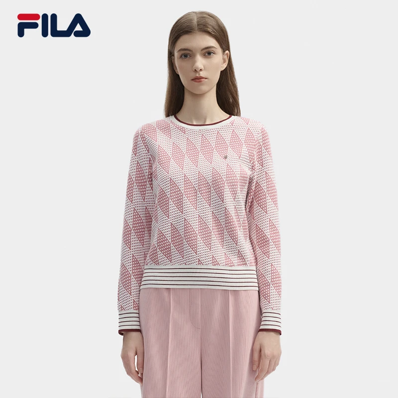 Fila/斐乐女士【时尚休闲套头编织衫】春季针织长袖线衫F11W443404F