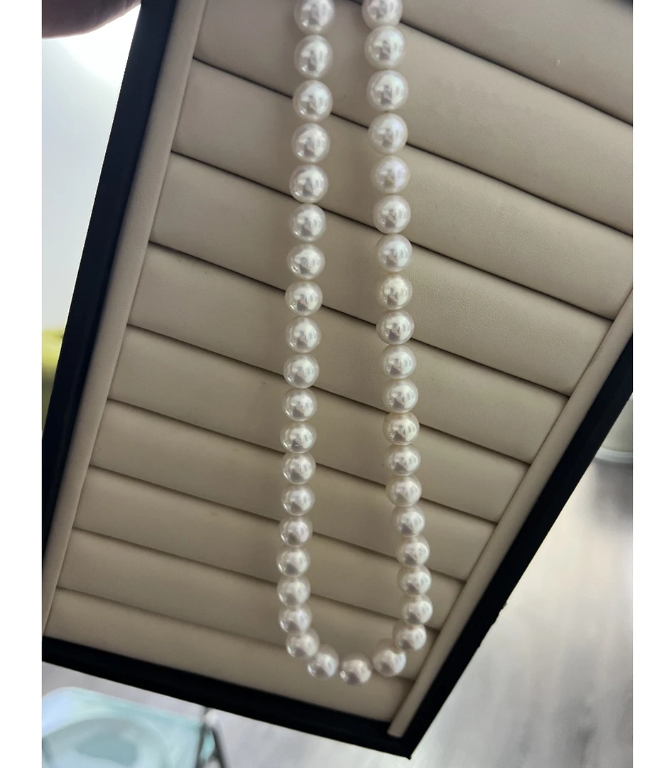 【东哥优选】天然珍珠项链  S925银 10-11mm正圆微瑕  多样性发一条