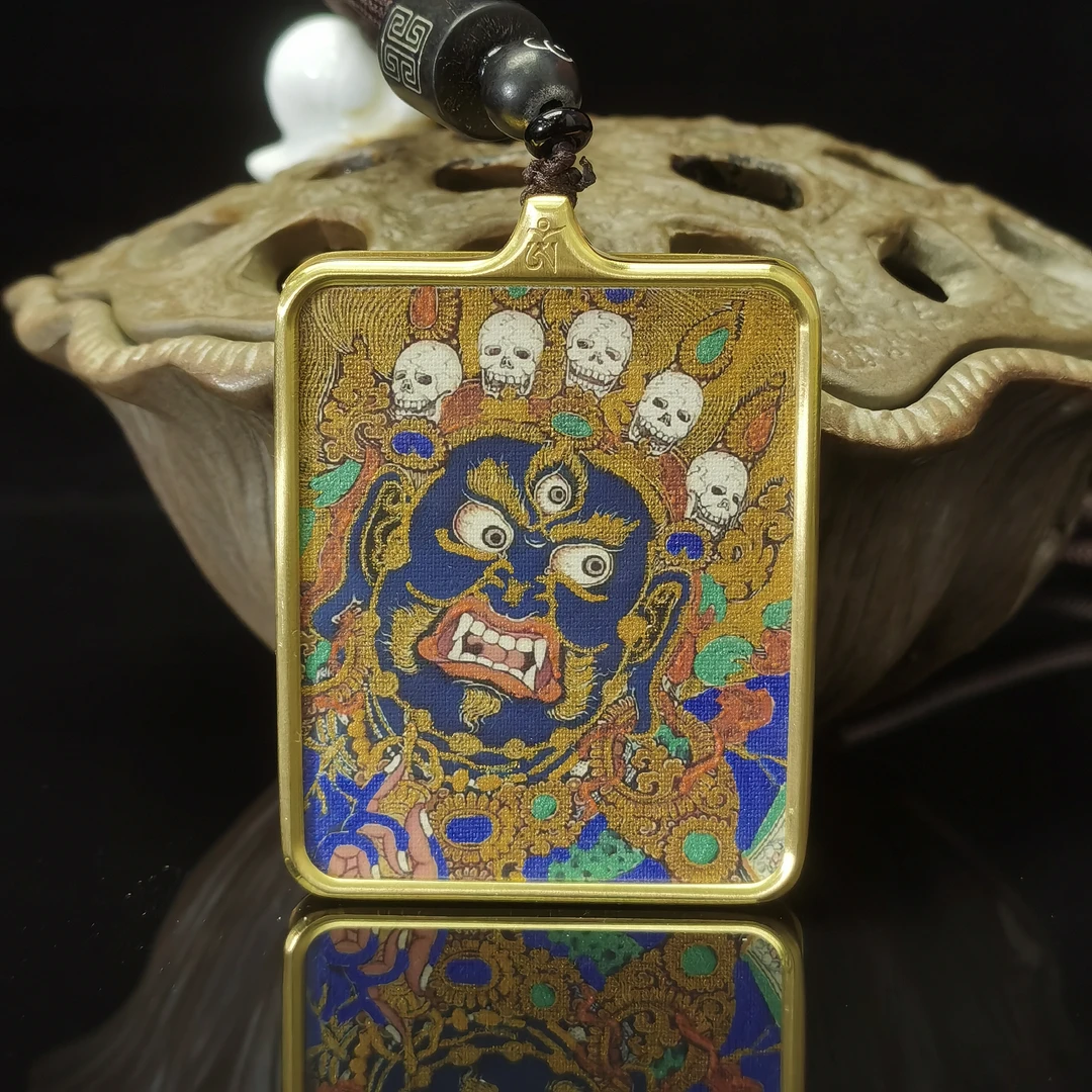 【偏C米】藏传民族风 玛哈噶啦 六臂大黑天 手绘 热贡 品牌吊坠