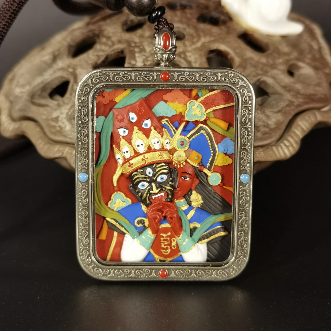 藏传民族风 扎基 热贡 手工  擦擦吊坠