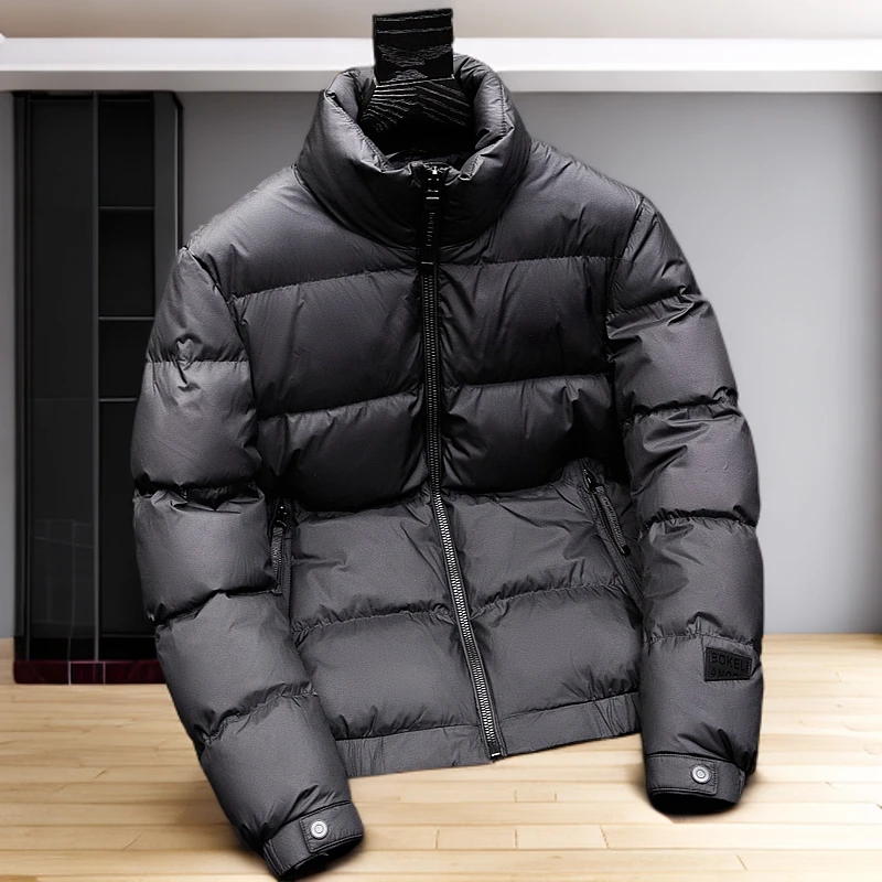 欧货高端轻奢欧洲站立领羽绒服男士2025冬季新款休闲加厚短款外套