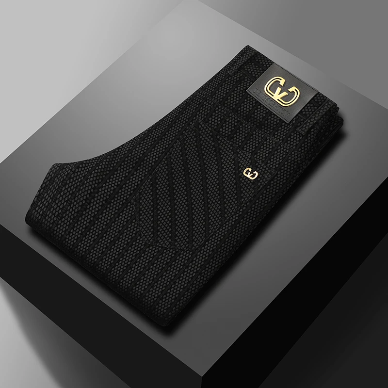 男士休闲裤轻奢条纹商务百搭秋冬男装欧货新款潮流大码加厚直筒裤