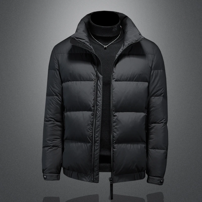 欧货高端轻奢欧洲站立领羽绒服男士冬2024新款白鸭绒夹克羽绒外套