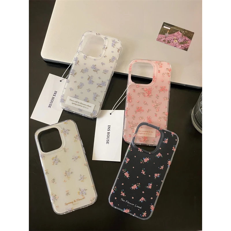 适用苹果系列iPhone15高级感14pro温柔小碎花13pro新款11手机壳