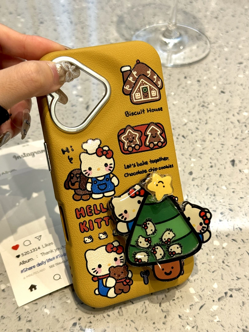 卡通圣诞树猫咪摇摇乐适用ihone16promax苹果15pro手机壳14皮纹13