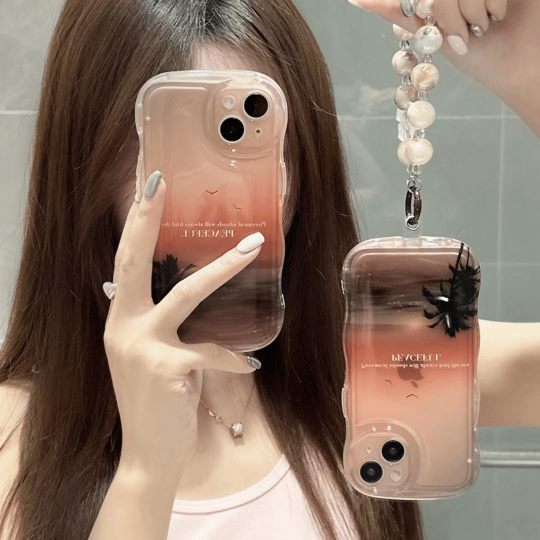 【苹果】iPhone14/13/12promax高级晕染海上日落防摔手链女手机壳