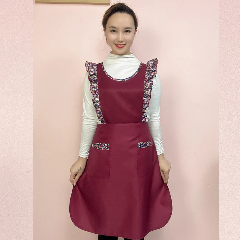 【30210】时尚碎花围裙厨房家用上班工作防污耐脏
