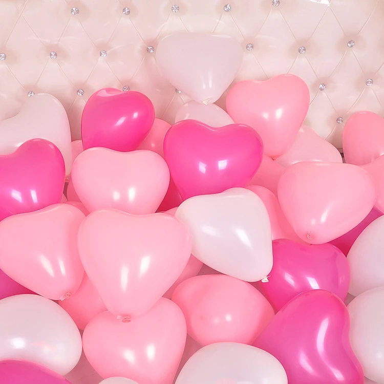 爱心形乳胶气球2.2克 告白婚礼布置汽球地推广告礼品气球