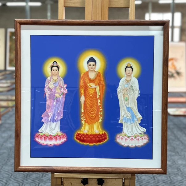 [E8西方三圣]60x60cm中国风家居装饰画办公室玄关客厅装饰画