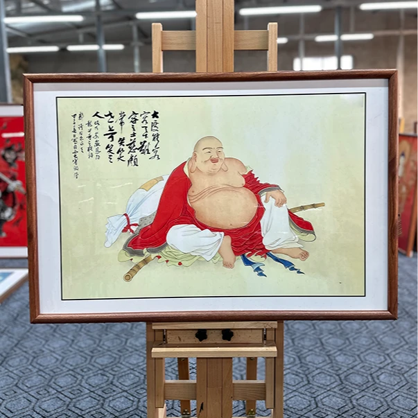 [D35弥勒佛]60x90cm中国风家居装饰画办公室玄关客厅装饰画