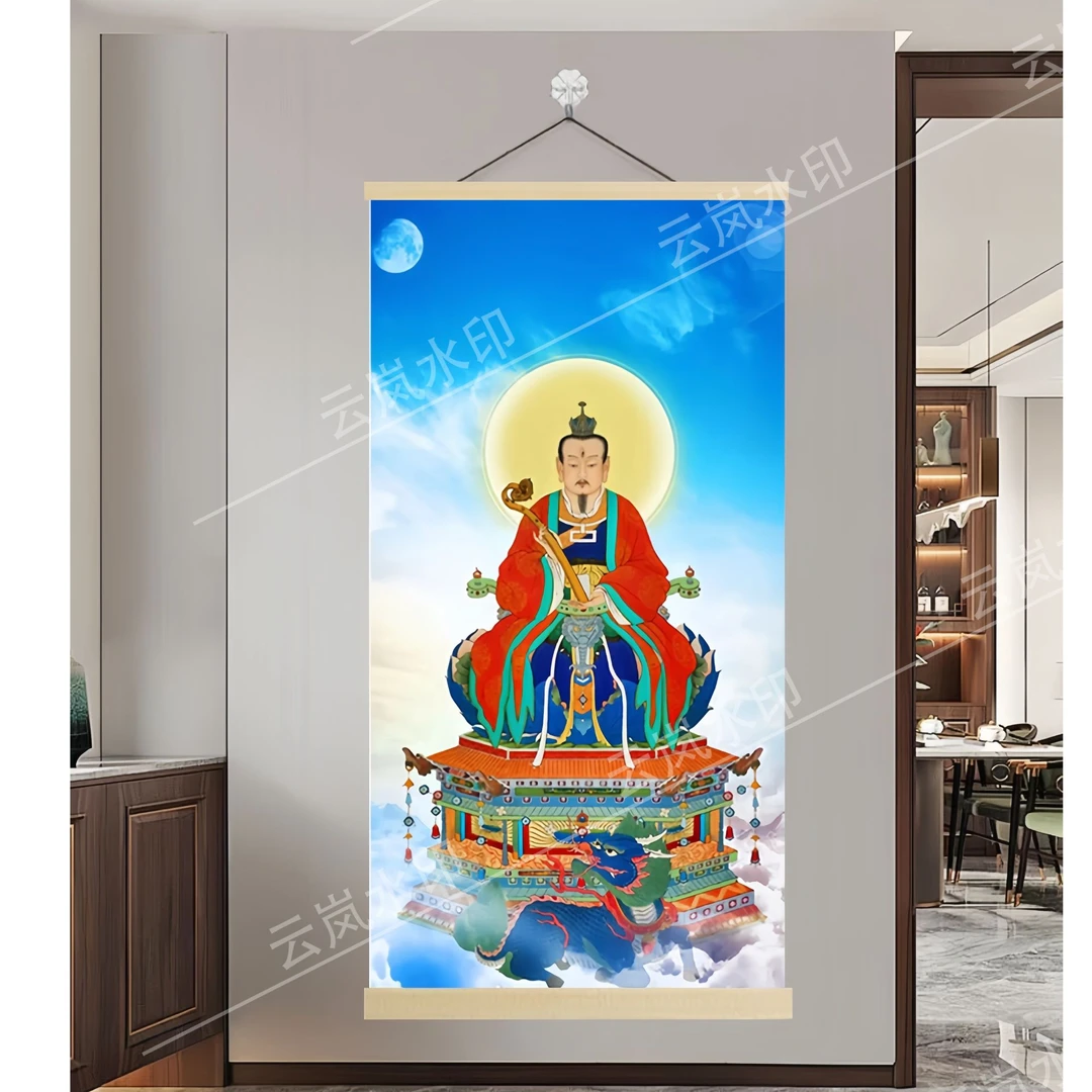 【160九天普化天尊】60x120cm现代挂轴装饰画家居办公室画