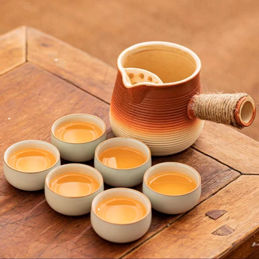 冬日烤奶罐茶壶围炉煮茶罐罐壶茶花茶整套茶点盘粗陶烧烤明火炉碳