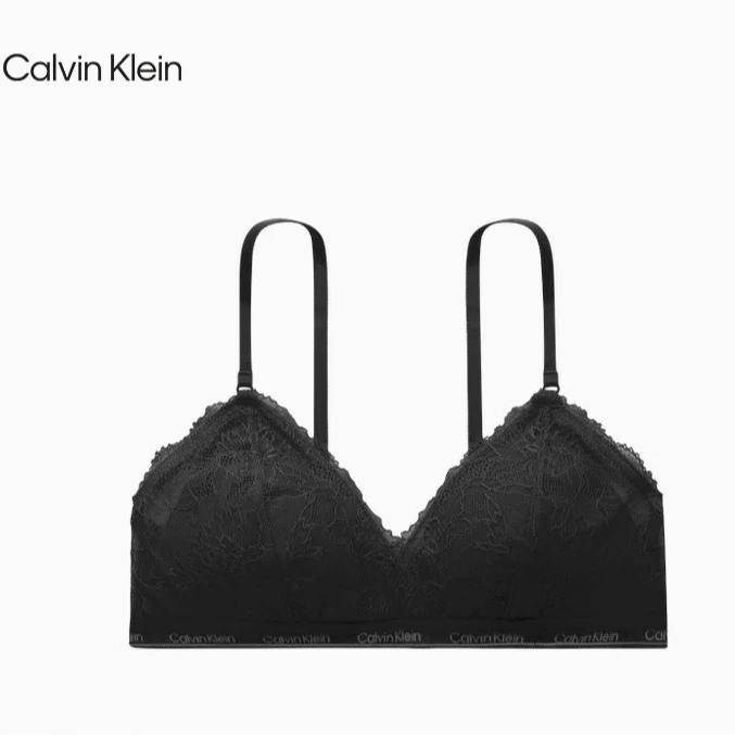 CK内衣24秋季新款女士性感蕾丝三角杯文胸QF7974AD