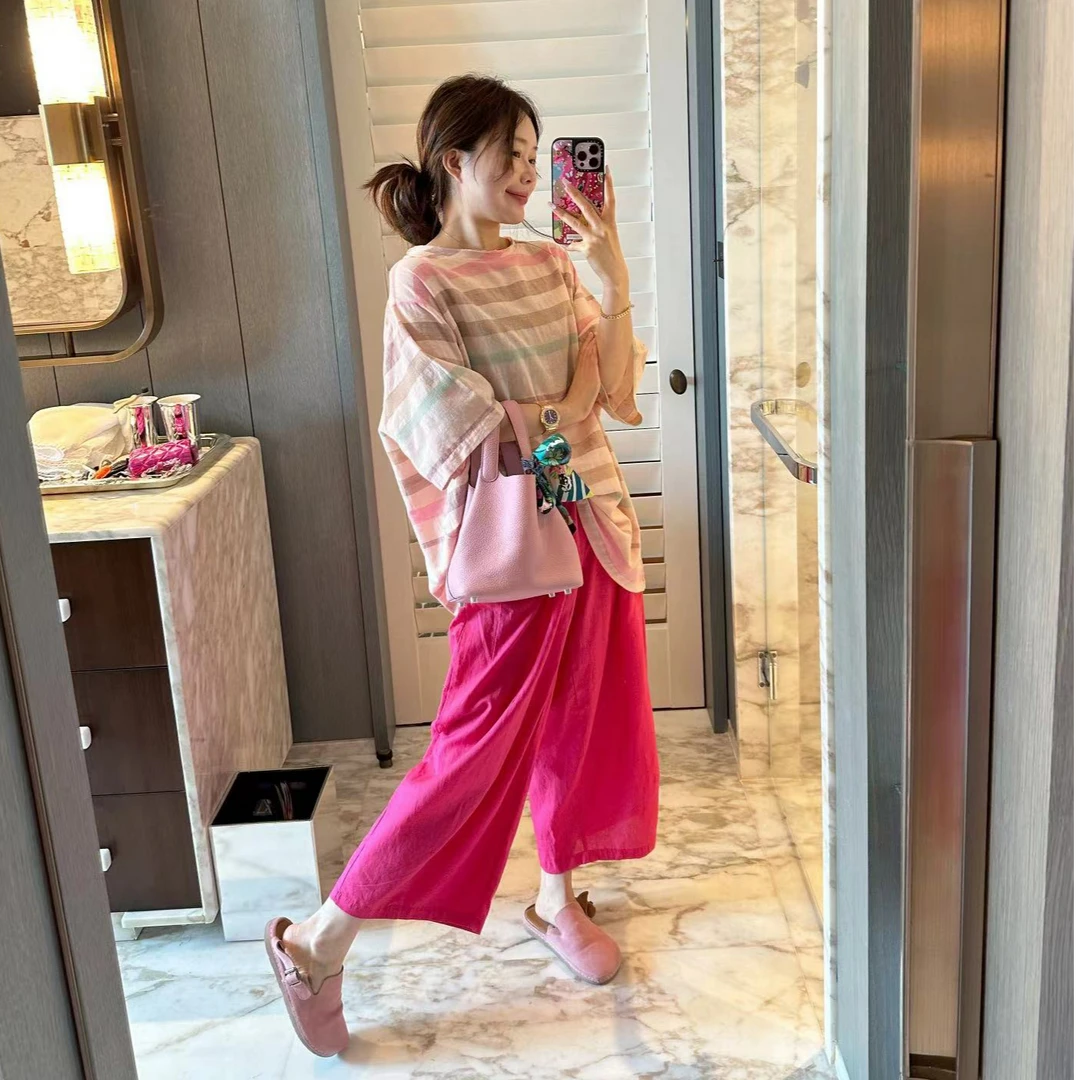 【BORAKOO】条纹圆领韩版宽松凉凉衫