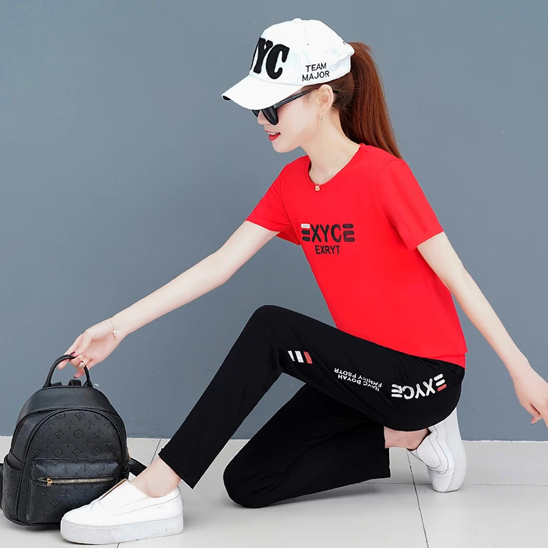 休闲运动套装女减龄夏季新款大码洋显瘦气运动服宽松卫衣女两件套
