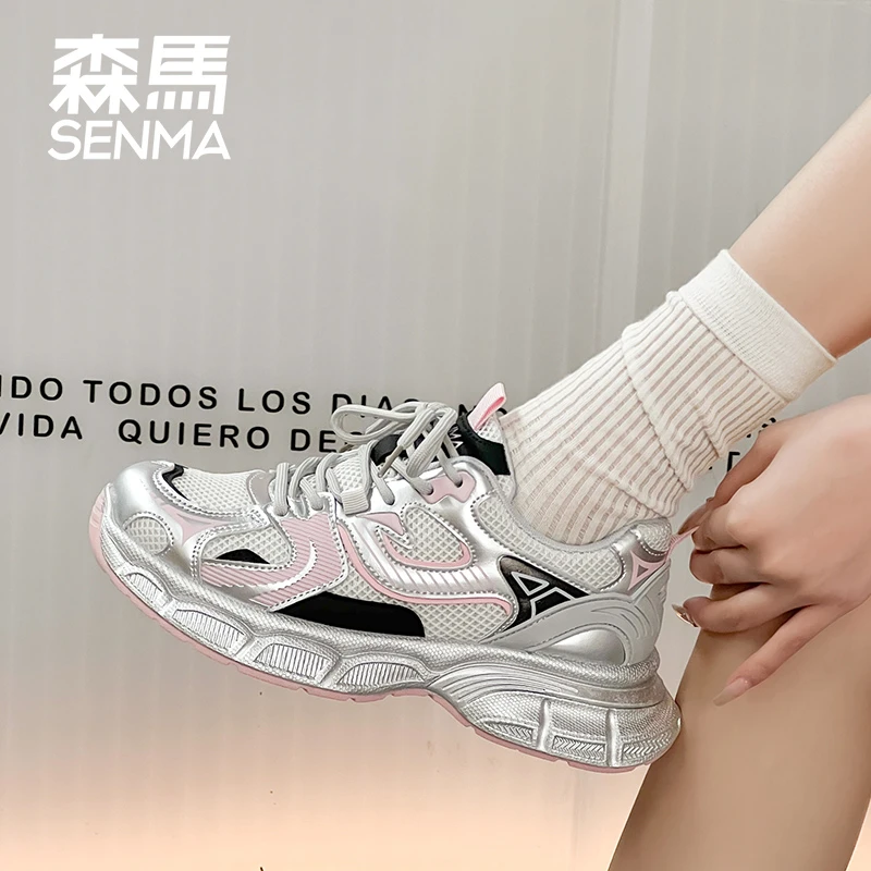 SENMA/森马夏季新款休闲百搭老爹鞋潮流百搭跑步透气网面运动鞋女
