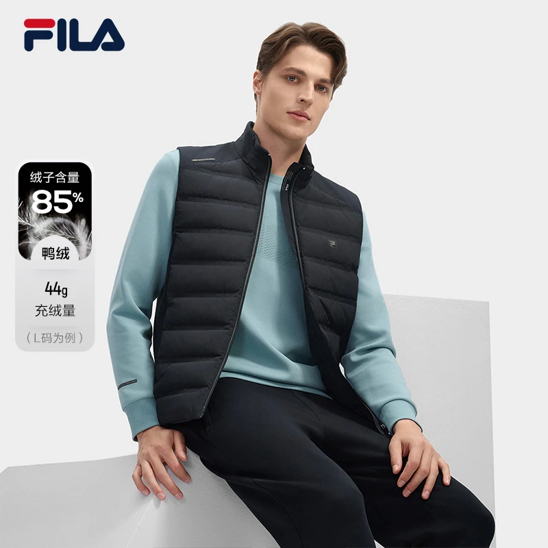 Fila/斐乐男士【FILA高质VC羽绒】秋冬运动轻薄羽绒马甲F11M443909F