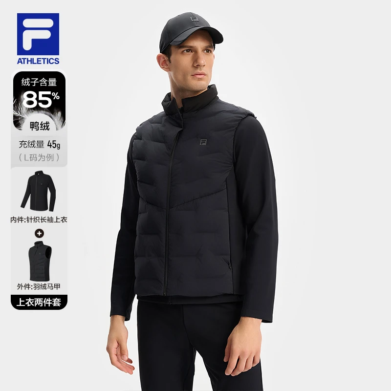 Fila/斐乐男子【运动羽绒马甲两件套】秋冬保暖加厚外套A11M441915F