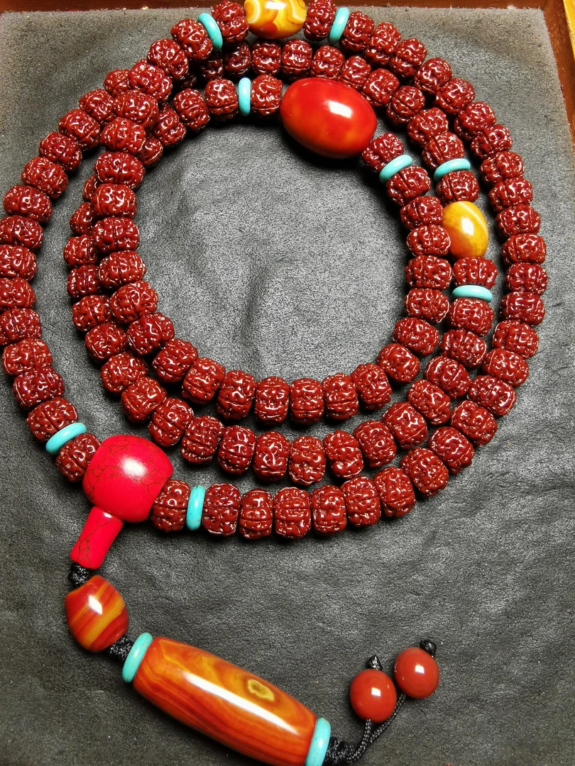 包浆玉化一代龙小金刚108脖挂