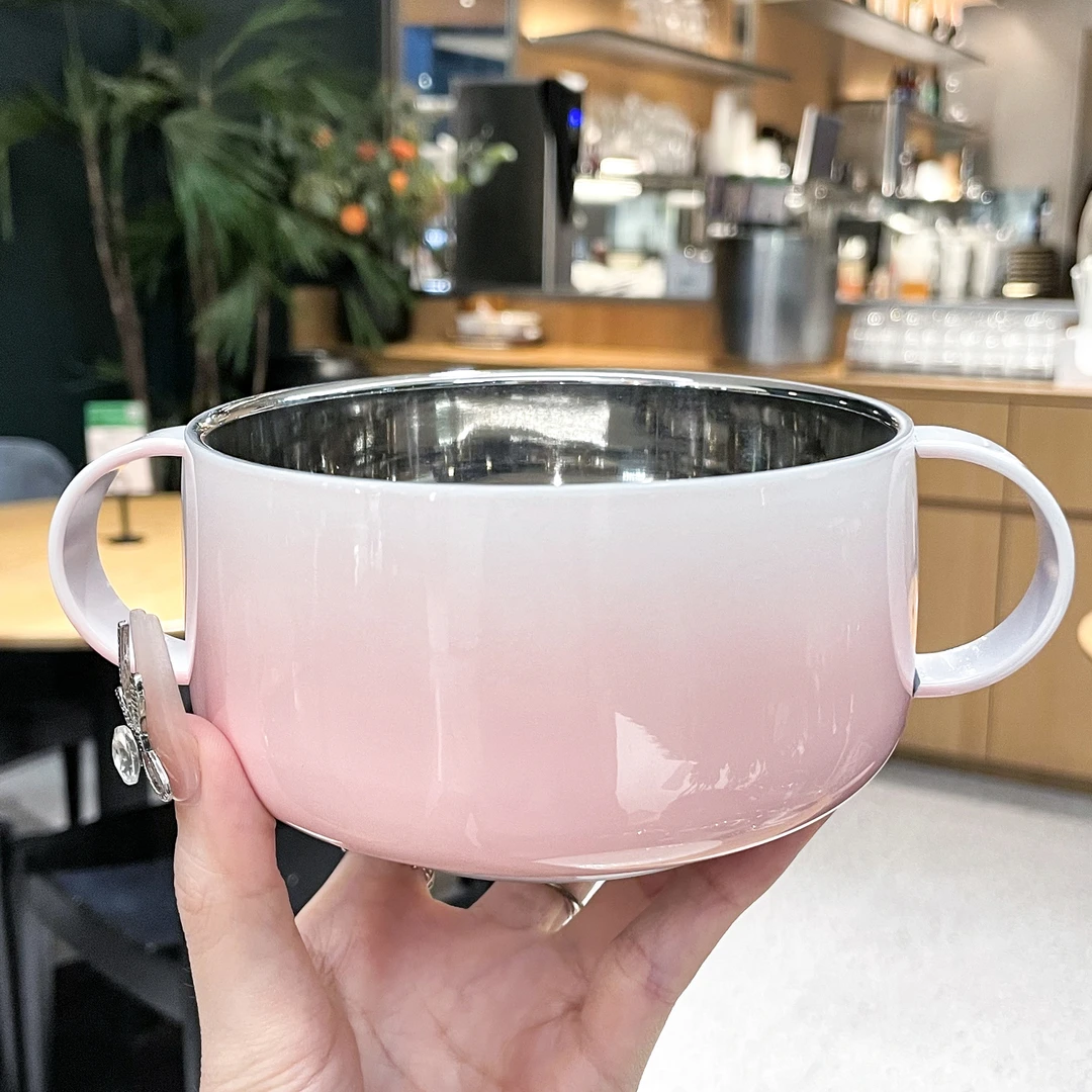 不锈钢双耳汤碗螺蛳粉碗泡面碗水果沙拉碗麻辣烫碗女生宿舍儿童碗