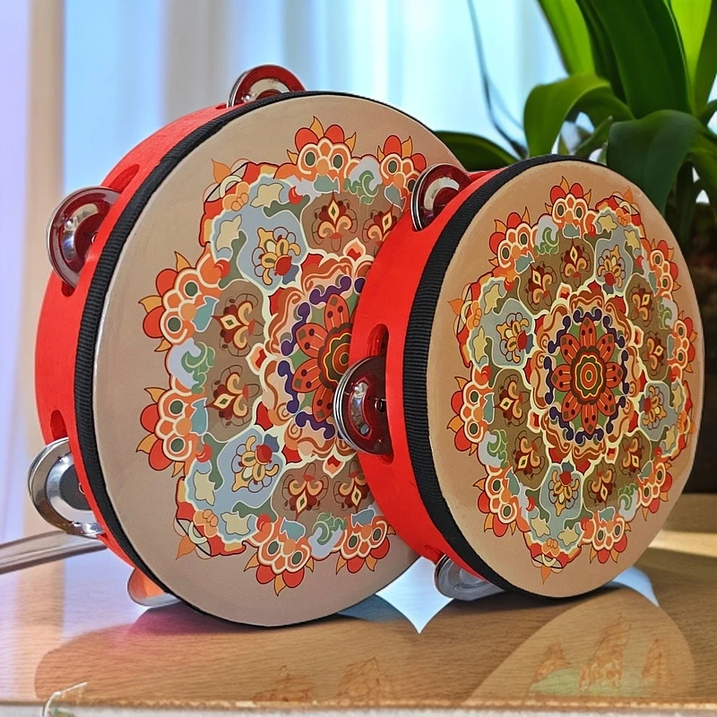 高颜值敦煌飞天铃鼓舞蹈铃鼓成人铃鼓儿童手拍鼓维吾尔族手鼓乐器