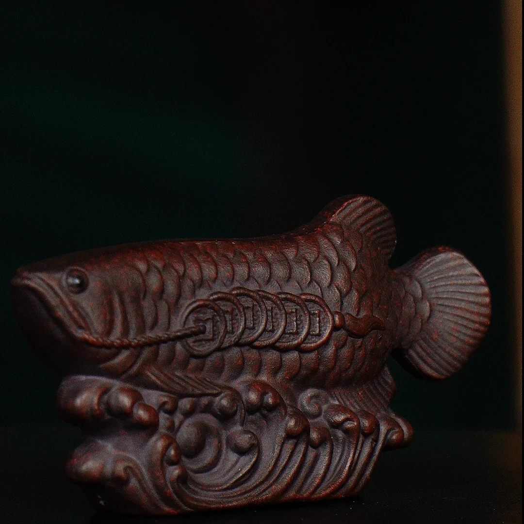 宜兴紫砂茶宠紫金龙鱼