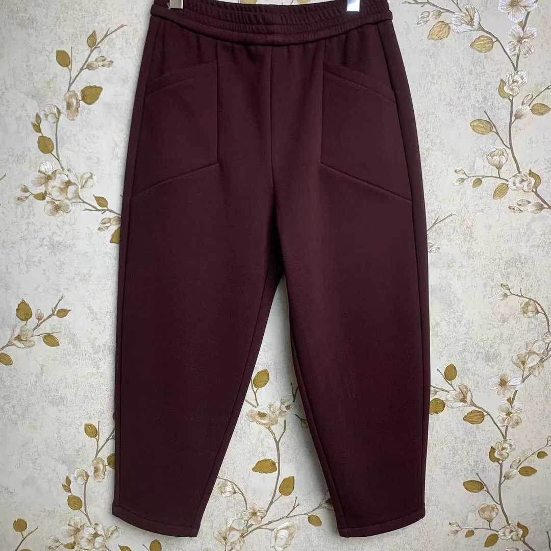 1018 冬季加绒加厚舒适保暖宽松百搭显瘦女哈伦裤