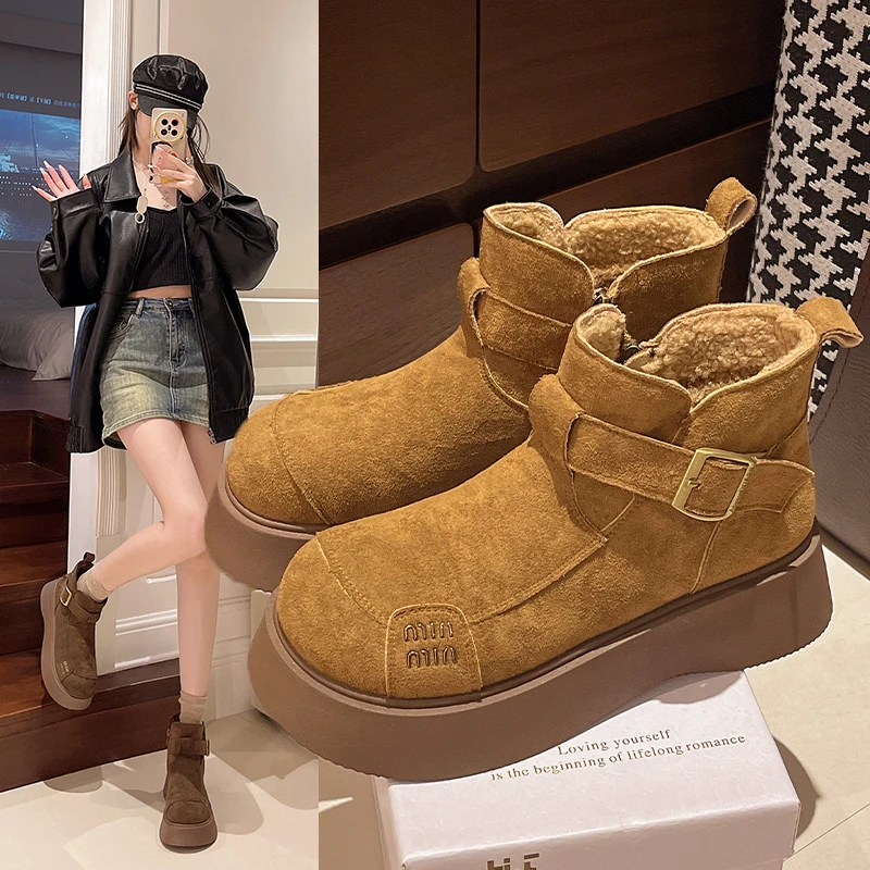 冬季短筒保暖女马丁靴百搭棉靴棉鞋秋冬鞋子靴子高帮防滑