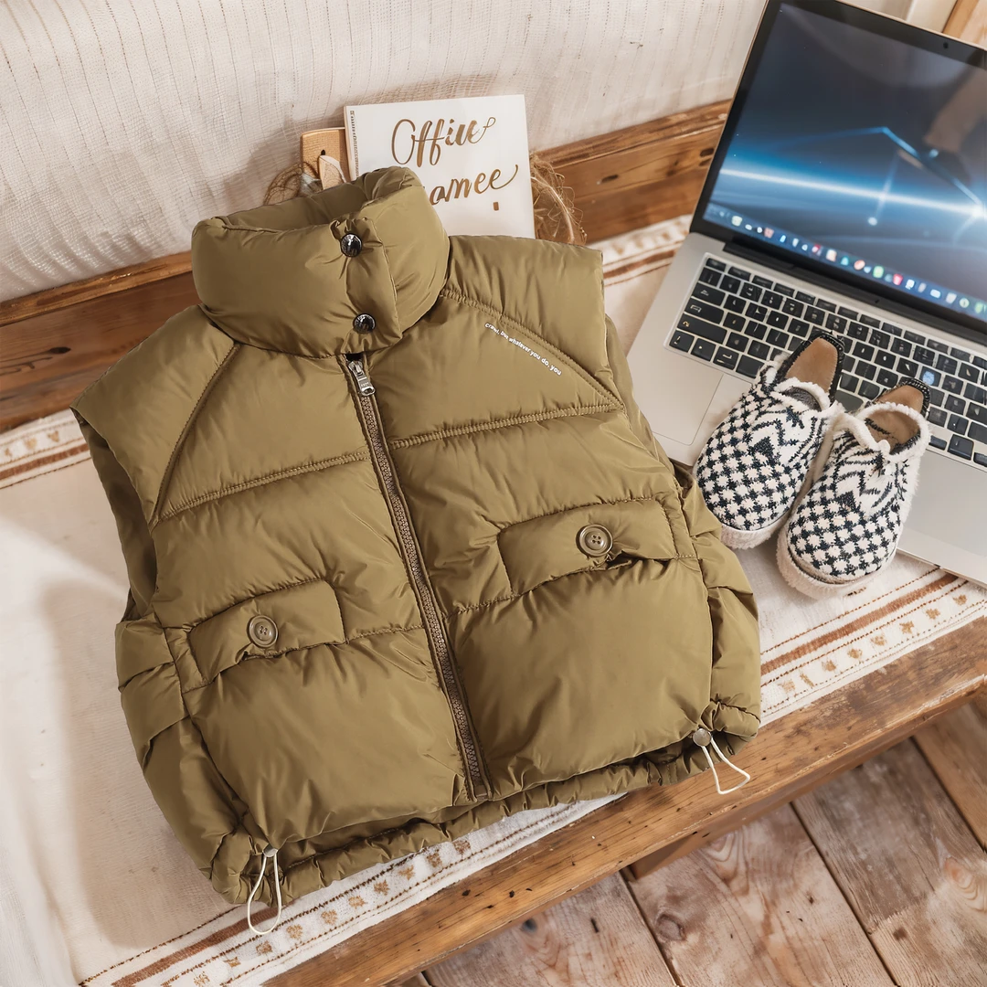 中大童儿童马甲立领韩版坎肩无袖百搭洋气男女童外穿外套宝宝冬季